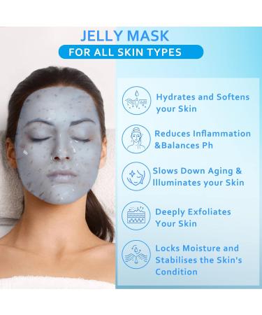 Jelly Mask Powder for Facials Care Hyalorunic Acid Moisturizing Jelly Face Mask Jelly Masks for Facials Professional Hydro Jelly Mask DIY Spa Mask with Double-ended Silicone Brush 23 Fl Oz Blue - Buy Online on SooperMarket.com