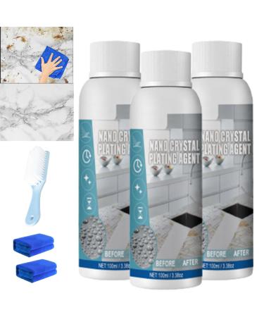 LONGLUAN Furniture Marble Scratch Repair Refurbishment Agent Stone Nano Crystal-Plating Agent Nanometer Crystal Plating Agent Marble Cleaner Stain Remover Marble Stone Cleaner Polishes (3pcs)