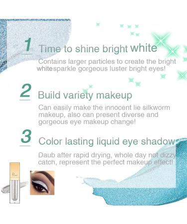Diamond White Liquid Glitter Eyeshadow - Metallic Icy White with Fine Sparkle, Long-Lasting Formula for Sparkling Eyes - Buy Online on SooperMarket.com