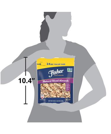 Fisher Sliced Almonds 24 oz - Unsalted, Gluten Free, Non-GMO, Keto, Paleo, Vegan Friendly - Buy Online on SooperMarket.com