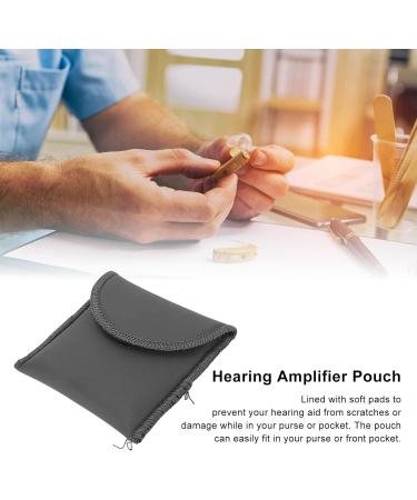 Premium PU Leather Hearing Aid Bag | Portable Storage for Amplifiers | Durable Black Pocket Organizer - Buy Online on SooperMarket.com