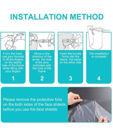 General Use Protective Face Shield Multi Packs - Glasses compatible (5x Shields with Clear Frame 5x Shields With Clear Frame With Free Gift - Buy Online on SooperMarket.com