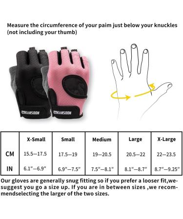 KANSOON Breathable Fingerless Workout Gloves for Women and Men - Pink Medium - Buy Online on SooperMarket.com