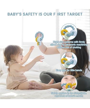 BPA-Free Baby Bite Ring Toy Keys | Teething Aid for Babies 3+ Months | Blue Bite Ring - Buy Online on SooperMarket.com
