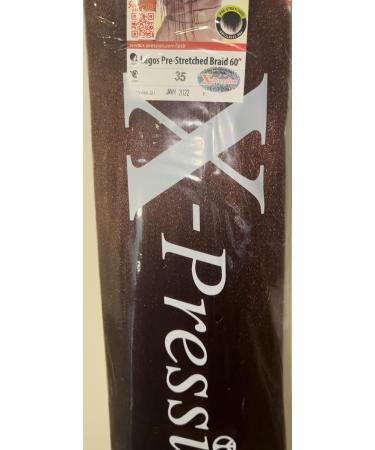 New NEW 60 INCH XPRESSION LAGOS BRAID PRE-PULLED PRE-STRECHED Hair Extension 60 2 In A Pack (Colour 35 Dark Auburn/Mahogany Blonde) Heat Resistant Tangle Free Dark Auburn 1 - Buy Online on SooperMarket.com