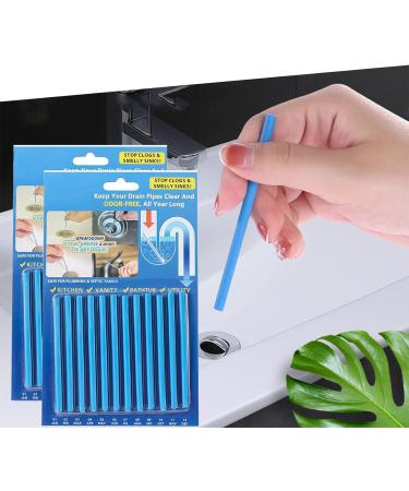 2 Packs of 12 Drain Cleaner Sticks & Sink Deodorizer Sticks for Bathroom Kitchen Prevents Plug Hole Obstructions(Bule) - Buy Online on SooperMarket.com