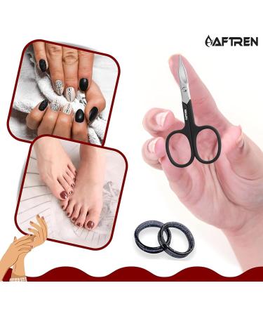 AFTREN Curved Nail Scissors Cuticle Scissors Nails Toenails Brand Quality Extra Fine Sharp for Women Men 4 inch Black - Buy Online on SooperMarket.com