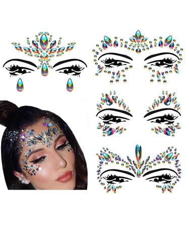 Festival Clothing Rave Accessories Face Jewels Gems Stickers Carnival Mermaid Costume Glitter