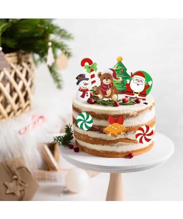 60Pcs Christmas Cake Decorations Edible Cupcake Toppers Santa Claus Snowman Reindeer Elf Christmas Tree Christmas Wreath Gingerbread Christmas Cupcake Topper Wrappers For Xmas Party Supplies Multicolour - Buy Online on SooperMarket.com