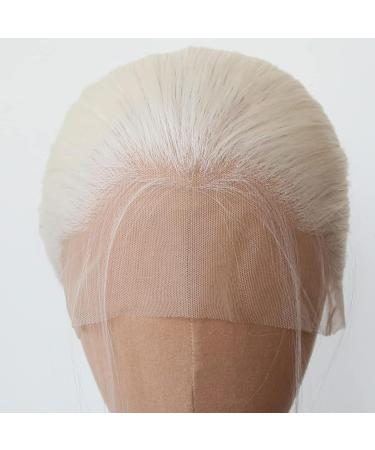Platinum Blonde Synthetic Lace Front Wig for Black Women - Long Straight Heat Resistant Fiber Hair for Cosplay and Daily Wear - Buy Online on SooperMarket.com
