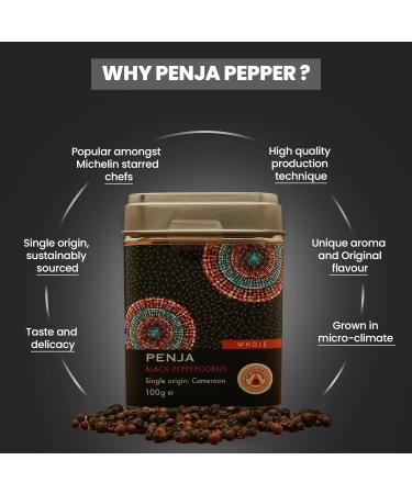 Fire Mountain Black Penja Pepper 100g - Single Origin Whole Peppercorn Berries from Penja Valley for Grinder Refill - Buy Online on SooperMarket.com