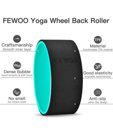 FEWOO Yoga Wheel Set for Back Pain Relief and Flexibility - Includes 3 Black+Green Props for Stretching, Massages, and Backbends - Buy Online on SooperMarket.com