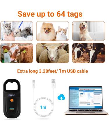 TERA PET Microchip Reader Scanner - RFID Portable Animal Chip ID Scanner for Dogs Cats & Pigs - OLED Display ISO 11784/11785 FDX-B & Emid - Ultimate Pet Tag Solution - Buy Online on SooperMarket.com