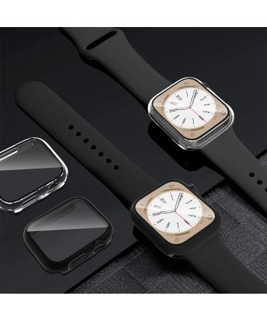 2 Pack Hard PC Case & Tempered Glass Screen Protector for Apple Watch Series 8/7 45mm - Black, Anti-Scratch Ultra-Thin Cover by EWUONU - Buy Online on SooperMarket.com