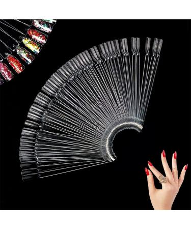 100 pieces nail tips nail display swatches nail nail polish display ring sticks display transparent nail art tips nail salon exercises transparent 100 pieces