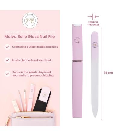 Belle Crystal Glass Nail File - Professional Salon Filing Tool for Natural Nails - Pastel Lilac 2mm - Buy Online on SooperMarket.com