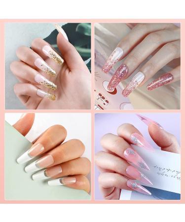 Poly Nail Gel Kit with 36W UV LED Lamp - 6 Nude Colors & 6 Glitter UV Gels, Base and Top Coat, Nail Art Gift Set for Women - Buy Online on SooperMarket.com