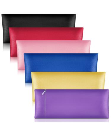 Tudomro 6 Pieces Satin Eye Pillow Case Washable Yoga Eye Pillow Cover Light Weight Removable Cover Yoga Massage Meditation Accessories 9.8 x 4 Inches Eye Pillow Not Included