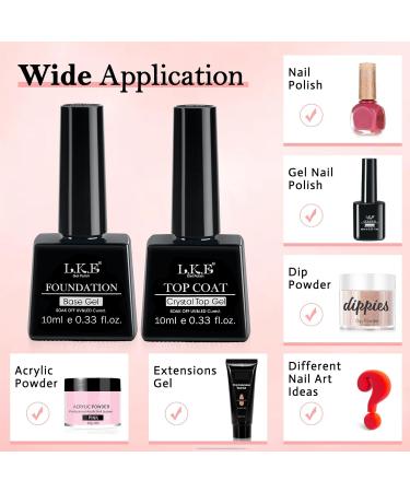 Buy LKE No Wipe Gel Top & Base Coat Set - Long Lasting Glossy Finish for DIY & Salon Nail Art - International Shipping Available - Buy Online on SooperMarket.com