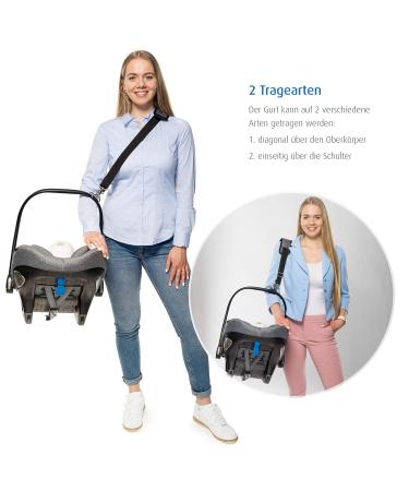 Reer 85021 Clip&Go Carry Strap for Baby Car Seats - Universal Ergonomic Black | International Shipping Available - Buy Online on SooperMarket.com