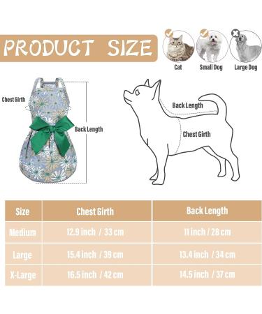 Pet Princess Dress Set - 6pc Dog Bowknot Floral Sundress with Lovely Bow for Small Pets - Medium Size Cute Puppy Summer Dress - Buy Online on SooperMarket.com