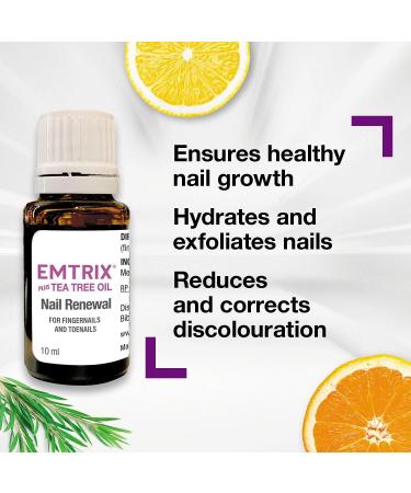 Emtrix Nail Renewal with Tea Tree Oil | Nail Strengthener for Damaged Nails | Healthy Nail Growth | Vegan | 10ml - Buy Online on SooperMarket.com