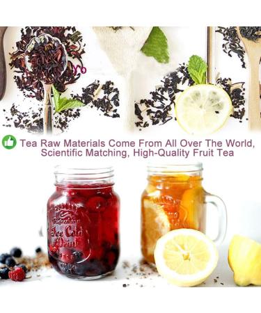 Plant Gift Ireland Spring Fruit Tea Oganic Fruit Herbal Tea All Natural Flavors Loose Leaf Roselle Grapes Blueberries Peppermint Non GMO Vegan Tea Bags Into Iced Tea & Hot Tea 70G/2.5oz - Buy Online on SooperMarket.com