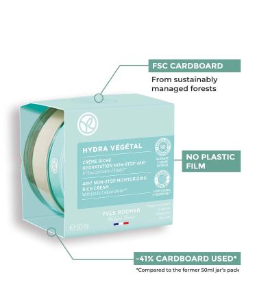 Yves Rocher Hydra Vegetal 48H Moisturizing Rich Cream - Best Face Moisturizer for Normal to Dry Skin - 1.6 FL OZ - Shop Internationally - Buy Online on SooperMarket.com