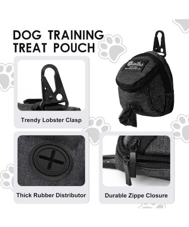 FuninCrea Dog Treat Pouch Bag with Poop Bag Dispenser - Oxford Cloth Training Bag for Walking & Travel (Black) - Buy Online on SooperMarket.com