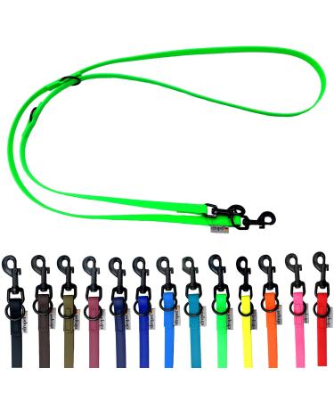 Biothane Dogeline Black Hook adjustable for small dogs / large dogs 2m / 2.40m / 2.80m / 3.50m / 5m (neon green 2.40m x 16mm) 2.40m x 16mm neon green