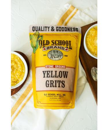 Old School Brand Stone Ground Yellow Grits - 30 oz | Authentic Southern Grits - Buy Online on SooperMarket.com