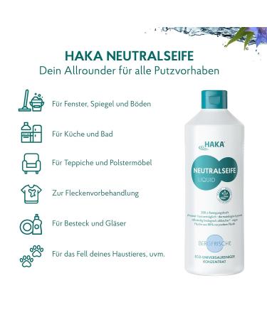 HAKA Neutral Soap Liquid Bergfrische - 200 Applications pH-Neutral All-Purpose Cleaner Long-Lasting 1L (1 Pack) - Eco-Friendly International Shipping - Buy Online on SooperMarket.com