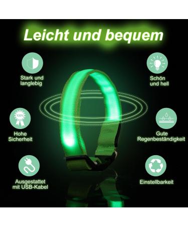 Jostift Luminous Elbe Rechargeable LED Dog Collar - Waterproof & Adjustable for Small/Medium Dogs - Super Bright with 3 Lighting Modes (Green) - Buy Online on SooperMarket.com