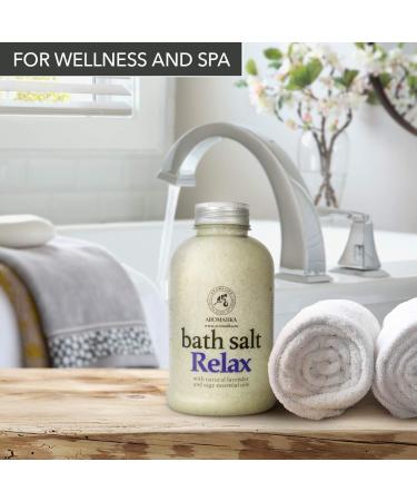 Relaxing Bathing Salt 600g - Sea Salt with Lavender & Sage Oil for Sleep Stress Relief and Aromatherapy - Best Body Care & Wellness Solution - Buy Online on SooperMarket.com