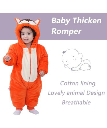 COOKY.D Baby Animal Hooded Winter Romper | 24-30 Months Fox Snowsuit Coat - Buy Online on SooperMarket.com