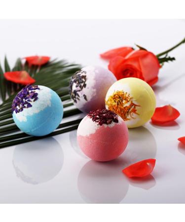 1PC Dried Flower Bath Bomb - Natural Aroma Bath Salt for Women - Pink - Sparkling Shower & Bath Experience - Buy Online on SooperMarket.com