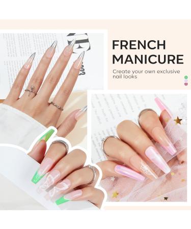 Modelones Nail Art Stamper Kit 7Pcs - Premium Double Nail Stamp Stencils & Gel for DIY French Manicure - Buy Online on SooperMarket.com