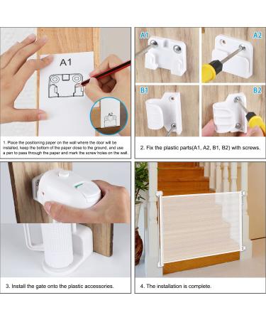 HEELALBABY Retractable Baby Gate for Stair 65" Extra Wide Outdoor Mesh Safety Gate for Dogs or Pets Fabric Indoor Puppy Gates for Doorways - Buy Online on SooperMarket.com
