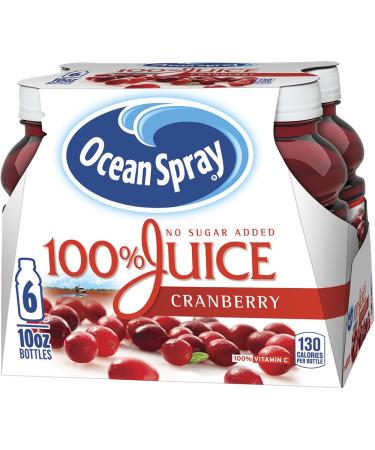 Ocean Spray 100% Cranberry Juice, 10 Ounce (Pack of 6)