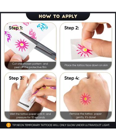 15 Sheets Glow in the Dark Temporary Neon Makeup UV Stickers for Women Kids - Stylish Body Face Skin Glowing Shimmer - Rave Party Supplies - Buy Online on SooperMarket.com