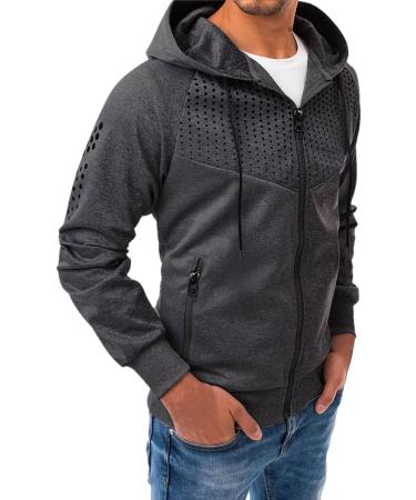 Men's Anime Hoodie - Slim Fit Long Sleeve Zip-up Sweatshirt - Grey, Medium - Buy Online on SooperMarket.com