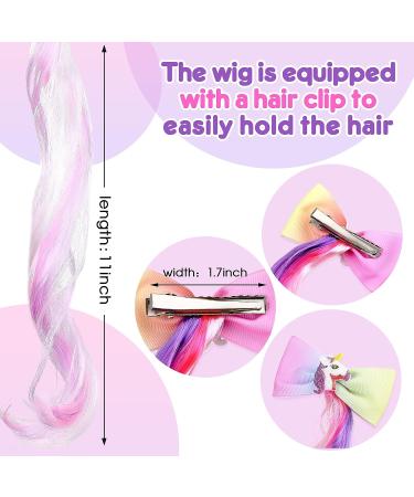 6 Colors Unicorn Bow Clips with Glitter Butterfly Hair Extensions - Princess Dress Up Headdress for Girls - Buy Online on SooperMarket.com