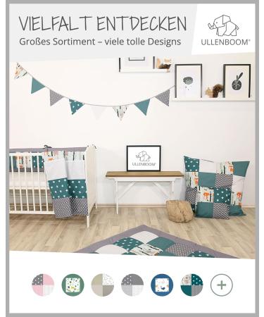 ULLENBOOM 75x85 cm Forest Animals Petrol Baby Diaper Pad Cover - Removable Cotton Changing Table Mat (EU Made) - Buy Online on SooperMarket.com