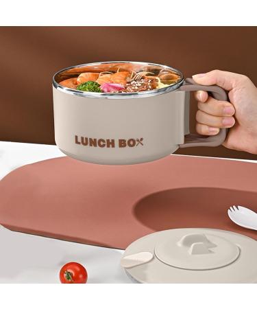 Durable Remen Noodle Container 1200ml Ramen Cooker Soup Mug Japanese Ramen Picnic Tableware for Pasta Dishes Portable Safe Reusable Noodle Bowl High Capacity Noodle Cooker for Home Picnic Beige - Buy Online on SooperMarket.com
