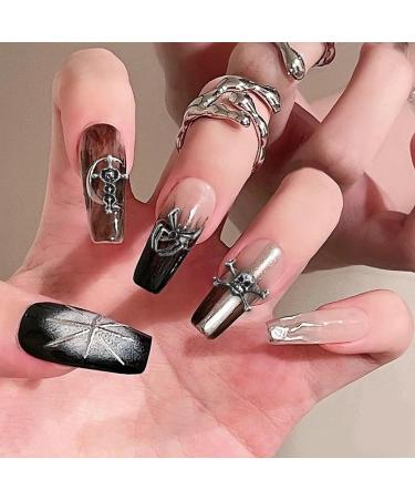 RUNRAYAY 36Pcs Halloween Nail Art Charms Nail Charms 3D Cross Nail Art Supplies skull Shape Design Nail Gems Shiny Nail Jewelry Acrylic Nail Accessories for Women Nail Decorations with a Box - Buy Online on SooperMarket.com