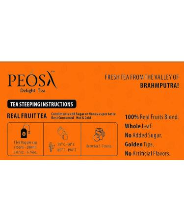 Peosa Delight Mango Tango 100% Whole Loose Leaf Tea with Cotton Tea Bag Infuser - Maui Hot & Ice Fruit Tea Blend - 1.76 oz (20 Tea Bags) - Buy Online on SooperMarket.com