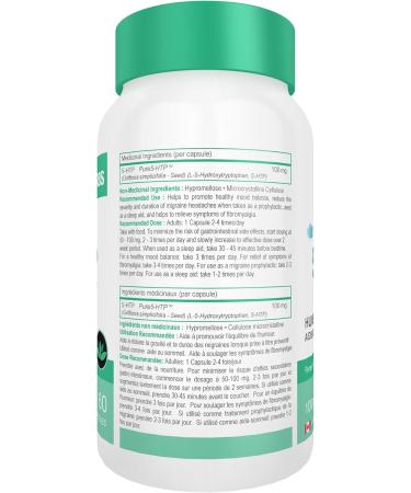 5-HTP - Pharmaceutical Grade Purity - All Natural Source - Quick Release - No Magnesium Stearate - 100mg (per cap) - 60 Vegetarian Caps - Buy Online on SooperMarket.com