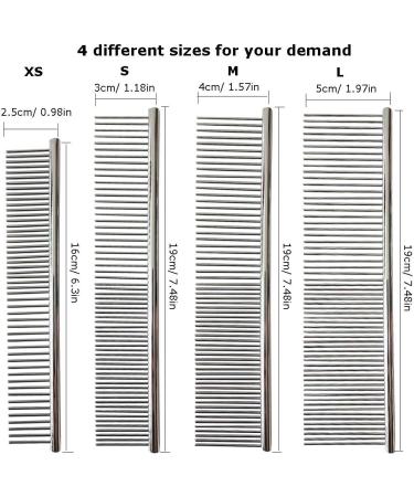 Kingrun Stainless Steel Pet Comb 4 Pack Pet Grooming Steel Comb with Rounded Teeth Metal Comb For Dogs Cats and Other Pets with Tangled Short/Long Hair (16 x 2.5cm 19 x 3cm 19 x 4cm 19 x 5cm) - Buy Online on SooperMarket.com