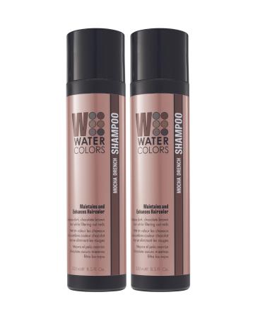 Watercolors Semi Permanet Color Depositing Shampoo. Sulfate & Paraben Free to Maintain & Enhance Hair Color 8.5 oz - MOCHA DRENCH (2 Count) 8.5 Fl Oz (Pack of 2) MOCHA DRENCH