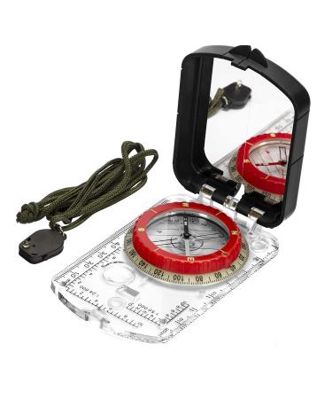 BIJIA Orienteering Map Compass -Sighting Mirror Compass with Adjustable Declination,Clinometer and LED light for Hiking, Camping,Orienteering,Hunting,Global Mountaineering,Navigating and SAR training.